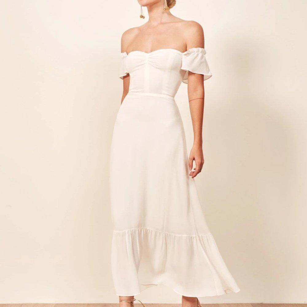 Reformation Butterfly Dress Size 10 in Ivory